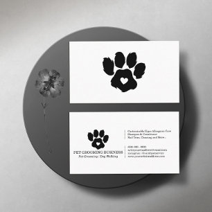Tarjeta De Visita Marcado de Mascotas Minimalista de Pata