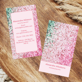 Tarjeta De Visita Marcas con Brillo Rosa Elegante