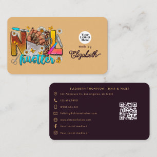 Tarjeta De Visita Marcas de uñas afroamericanas vibrantes y emprende