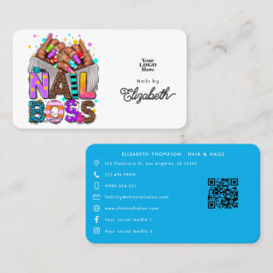 Tarjeta De Visita Marcas de uñas vibrantes afroamericanas