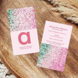 Tarjeta De Visita Marcas Rosadas con Glamour Moderno