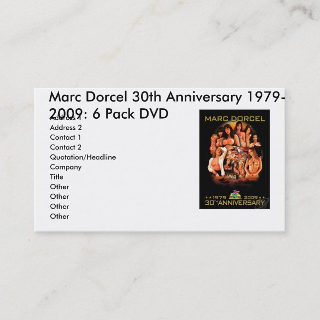 Tarjeta De Visita MARCDORCEL30, trigésimo aniversario 1979 de Marc (Anverso)