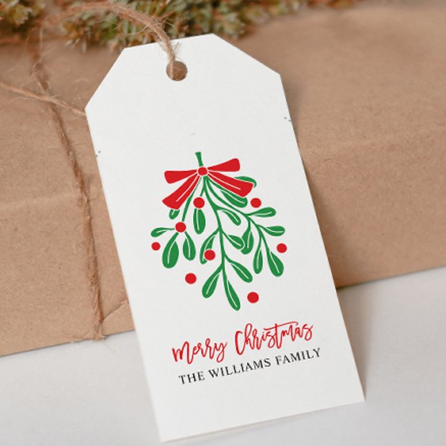 TARJETA DE VISITA MARCHA VERDE VERDE MISTLETA ROJA MERRY NAVIDAD ETI (MERRY CHRISTMAS SCRIPT GREEN RED MISTLETOE AND FAMILY NAME DIY CUTTING LINES CHEAPEST)