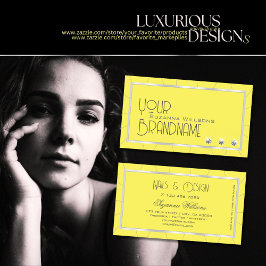 Tarjeta De Visita Marco amarillo y plateado con diamantes de lujo el