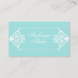 Tarjeta De Visita Marco barroco opústico azul y blanco