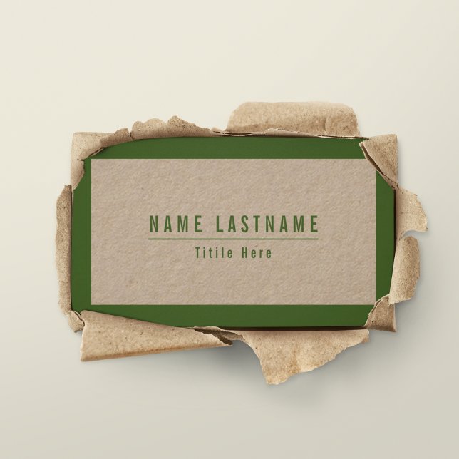 Tarjeta De Visita Marco básico básico simple y natural de Kraft (Subido por el creador)