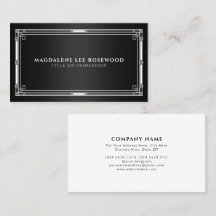 Marco blanco elegante Art Deco sobre negro