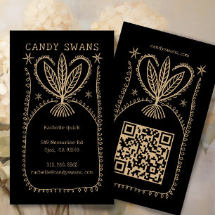 Tarjeta De Visita Marco Botánico singular Boho Personalizado QR