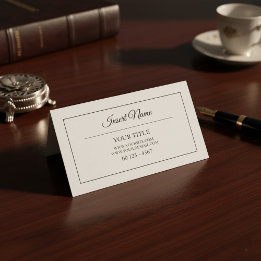 Tarjeta De Visita Marco clásico profesional negro y blanco