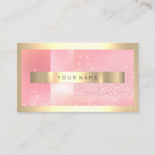 Tarjeta De Visita Marco Confett rosado brillante metálico del oro