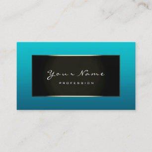 Tarjeta De Visita Marco de belleza de maquillaje Azul Verde azulado 
