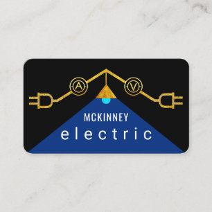 Tarjeta De Visita Marco de cableado eléctrico dorado en la azotea