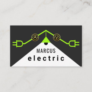 Tarjeta De Visita Marco de cableado eléctrico verde para techo