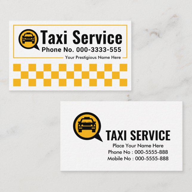 Tarjeta De Visita Marco de cajas Yellow Taxi Checks (Anverso / Reverso)