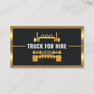 Tarjeta De Visita Marco de camión de oro Border Trucker