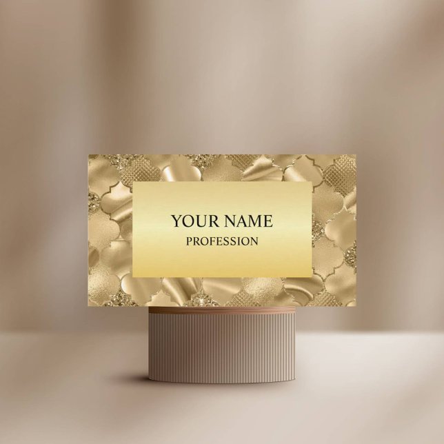 Tarjeta De Visita Marco de destello de Purpurina dorado (Subido por el creador)