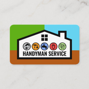 Tarjeta De Visita Marco de edificio elegante con herramientas de man