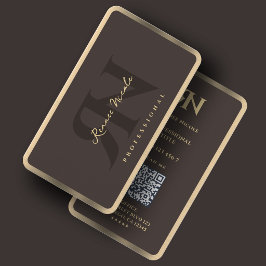 Tarjeta De Visita Marco de Espresso Profesional Minimalista Falso Or