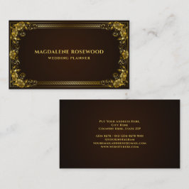 Tarjeta De Visita Marco de flores de regal esculpidas doradas