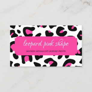 Tarjeta De Visita Marco de forma rosa con textura de leopardo