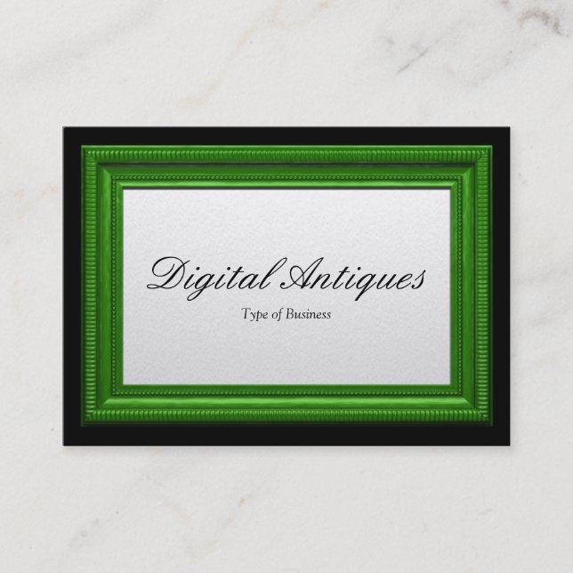 Tarjeta De Visita Marco de imagen verde (Anverso)