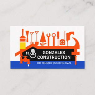 Tarjeta De Visita Marco de martillo de construcción de herramientas