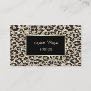 Tarjeta De Visita Marco de moda femenina con estampado de leopardo b