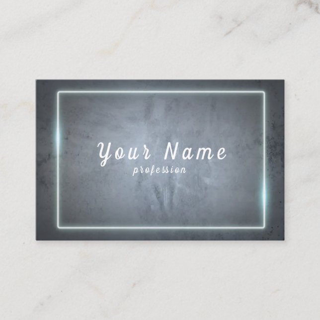 Tarjeta De Visita Marco de neblina azul, Vector de pared gris (Anverso)
