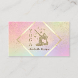 Tarjeta De Visita Marco de oro elegante, Confetti,Instructor de yoga