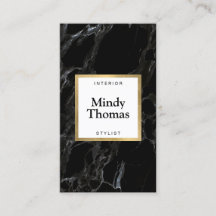 Marco de oro moderno de mármol negro