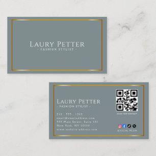 Tarjeta De Visita Marco de papel de aluminio profesional Código QR 