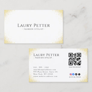 Tarjeta De Visita Marco de papel de aluminio profesional Código QR