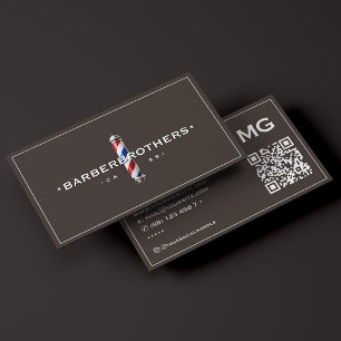 Tarjeta De Visita Marco de poste clásico de barbería Espresso Barber