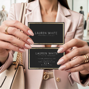 Tarjeta De Visita Marco de Relieve metalizado dorado elegante modern