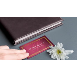 Tarjeta De Visita Marco de Relieve metalizado dorado rosa de frambue