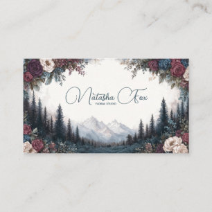 Tarjeta De Visita Marco de Rosa Gótica Bosque Montañoso Melancólico