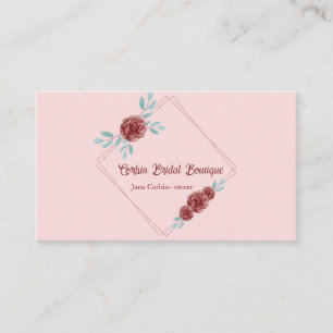 Tarjeta De Visita Marco de Rosas Editable Boutique Nupcial