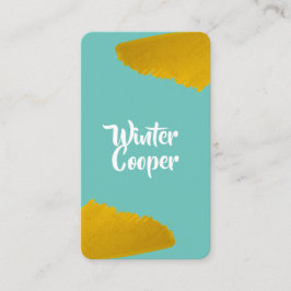 Tarjeta De Visita Marco de salpicadura de pintura dorada con cielo a