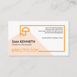 Tarjeta De Visita Marco de señalización eléctrica Naranja simple cre