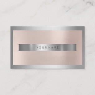 Tarjeta De Visita Marco de vidrio plateado gris Metálico Rosa Mínimo