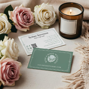 Tarjeta De Visita Marco decorativo elegante Rosa floral femenina