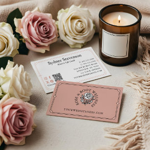 Tarjeta De Visita Marco decorativo elegante Rosa floral femenina