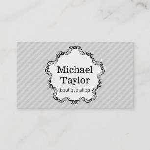 Tarjeta De Visita Marco decorativo / Líneas de lino