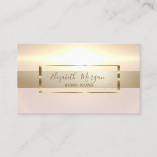 Tarjeta De Visita Marco Dorado Brillante Moderno Elegante y de Moda
