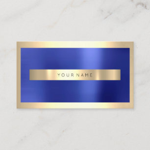 Tarjeta De Visita Marco dorado Champaigne azul índigo metálico mínim