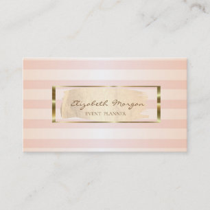 Tarjeta De Visita Marco Dorado con Estilo Moderno de Rayas y Pincela