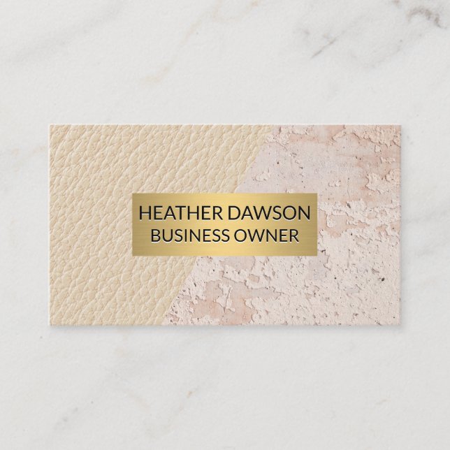 Tarjeta De Visita Marco dorado | Cuero | Textura gruesa (Anverso)