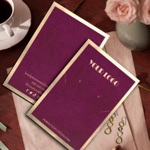 Tarjeta De Visita Marco dorado de Borgoña Auriculares de collar mode