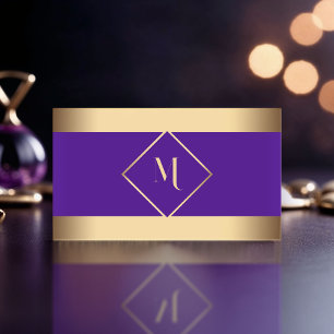 Tarjeta De Visita Marco dorado de color morado moderno