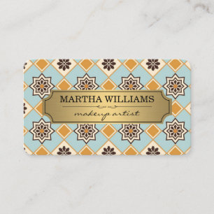 Tarjeta De Visita Marco dorado   Fondo Ornate Tiling